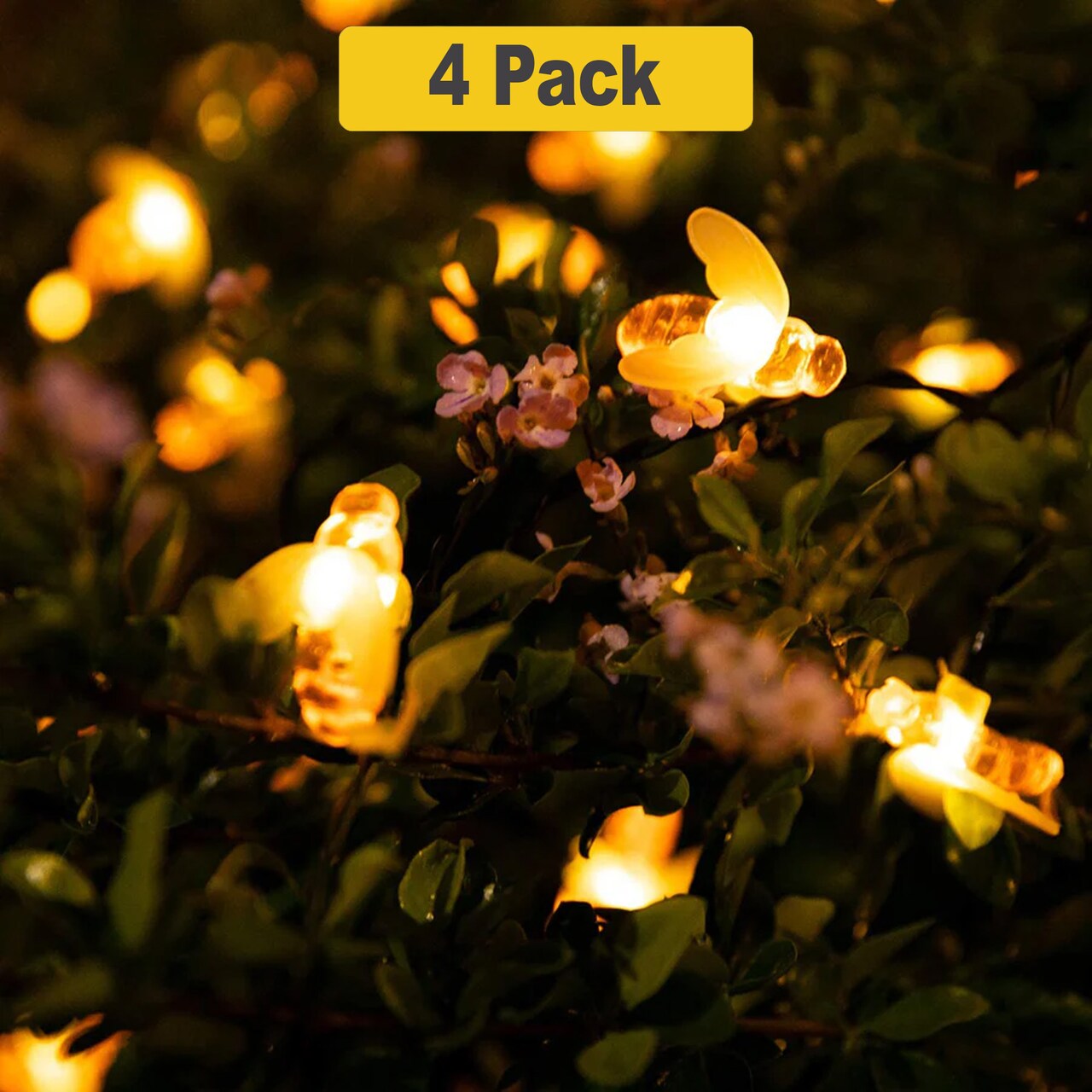 Outdoor Solar Bee String Lights with 30 LEDs and Ground Stake